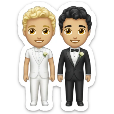gay grooms light skinned latino and white sticker