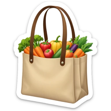 cartoon market bag sticker