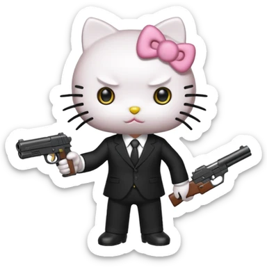 Mafia boss hello kitty who is a killer sticker
