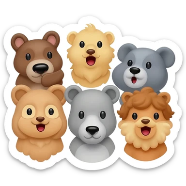 animal choir face sticker