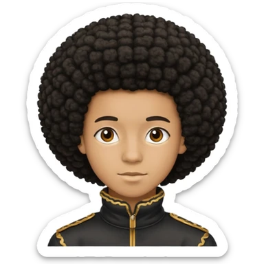 Black seventeen with a afro haircut sticker