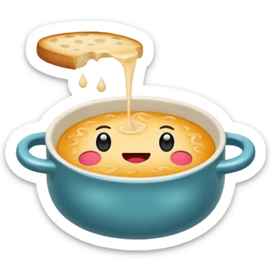 Hazme un pan de sopa l pero que la sopa esté adentro de el pan que sea como un cuenco sticker