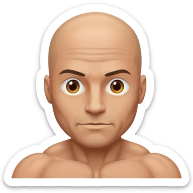 Muscular bald man sticker
