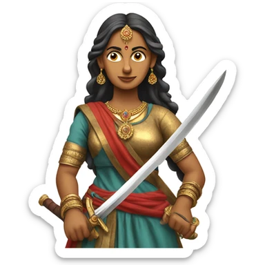 Rani Laxmibai with sword sticker