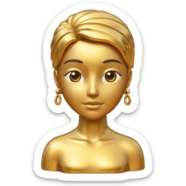 Gold statue sticker