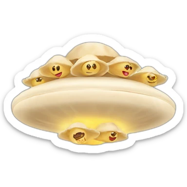 Flying UFO with dumplings sticker