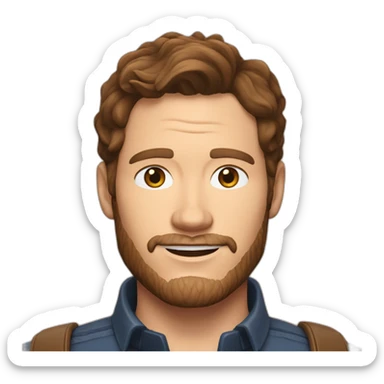 Chris Pratt brunette sticker