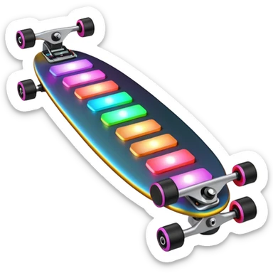 A longboard DJ mixer with faders, EQ knobs, and colorful LEDs.
 sticker