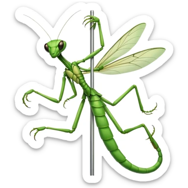 Praying mantis pole dancing sticker