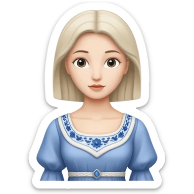 Renaissance Caucasian women long modest dress sticker