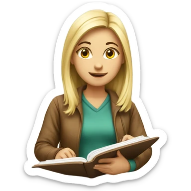 Studying girl sticker