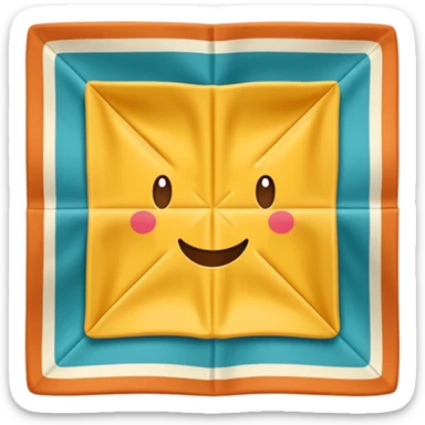 square flapped patterned napkin sticker