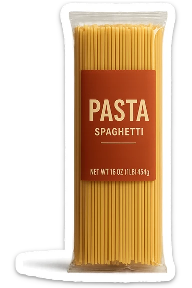 pacco di pasta realistico, 4k sticker