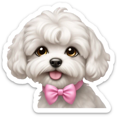 Schichon puppy pink bow  sticker