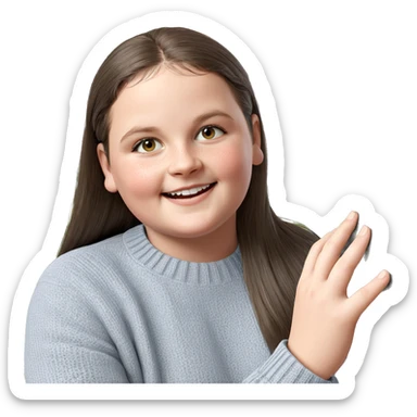 smiling girl in cozy sweater sticker