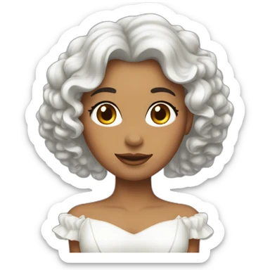 Femme cheuveux bouclée mariée sticker