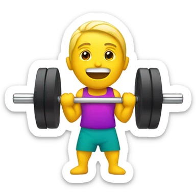 Barbell with colorful weights sticker