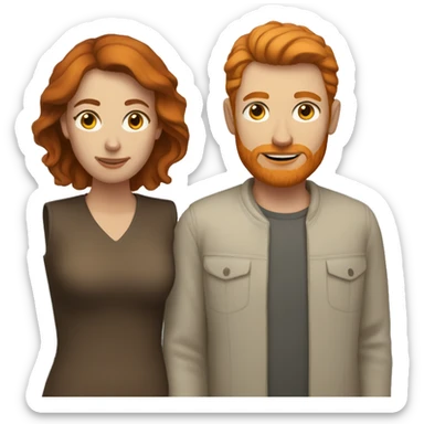 Brunette woman with a ginger man  sticker