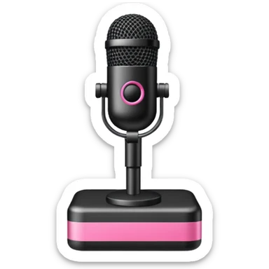 stage microphone with pink strip on bottom sticker