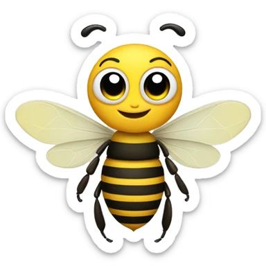 a bee buying various things sticker