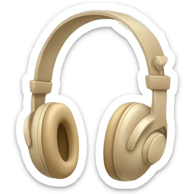 beige headphones with beige bows sticker
