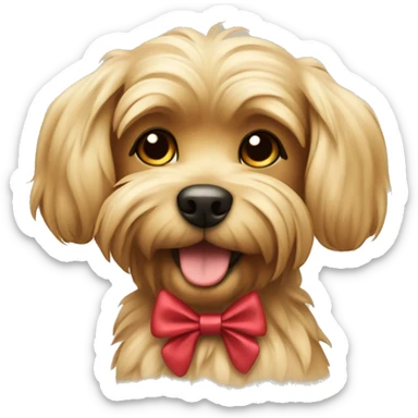 yorkshire dog with bow sticker