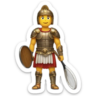 Roman gladiator with tennis racket sticker