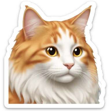 Long haired orange and white cat cuddling sticker