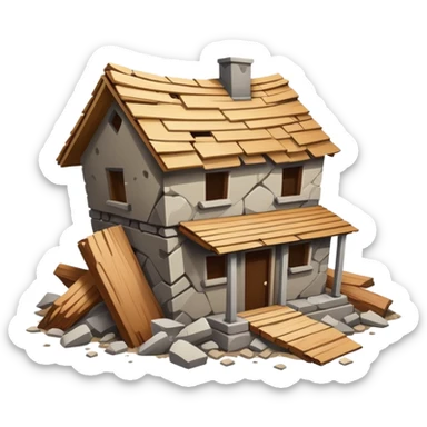 house collapse sticker