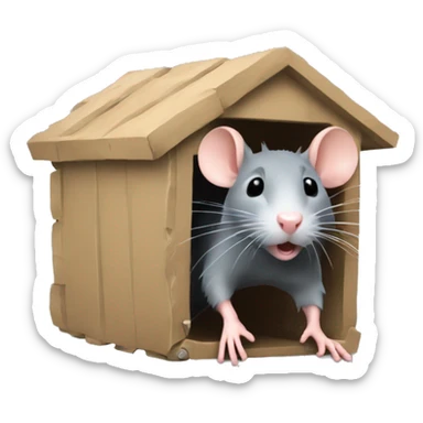 A rat running into a trap  sticker