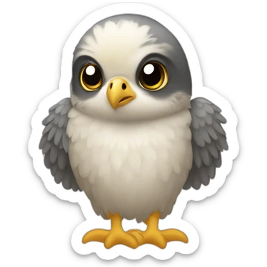 Peregrine falcon cartoon chick sticker