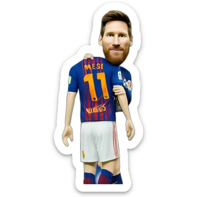 Messi hold his shirt at the Santiago bernabeu sticker