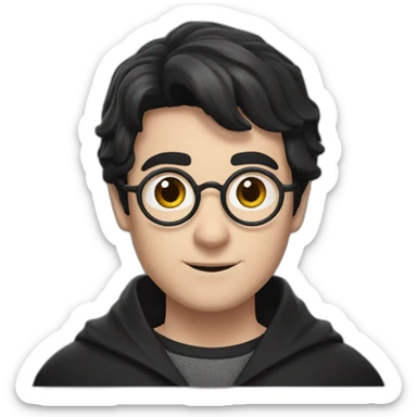 Harry potter with short black hair and is wizard chloses sticker