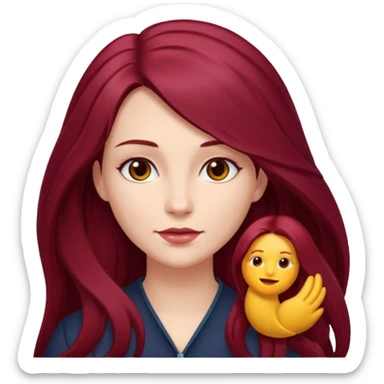 burgundy long haired woman sticker