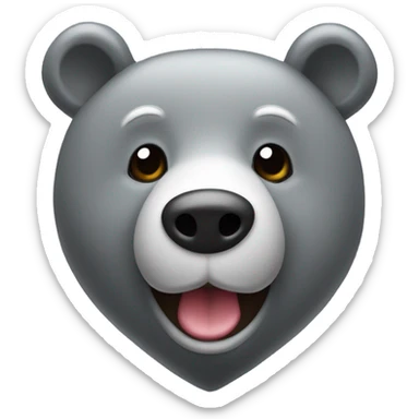 realistic-happy-grey-bear-with-head-in-the-form-of-hearts sticker