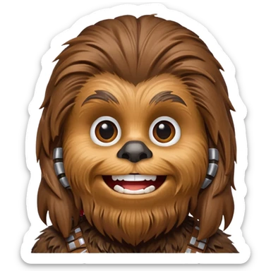 pero la cara de chewbacca en formato png con menos detalle, mas delgado y sonriente sticker