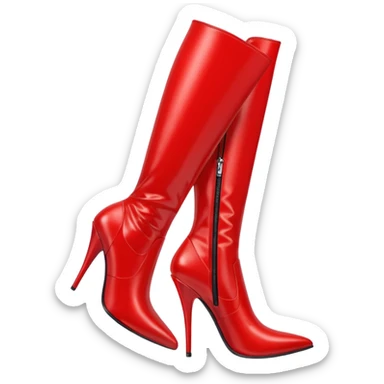 red latex high heel boots sticker