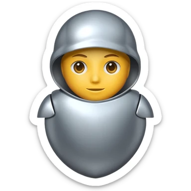 a person standing in a protective shell sticker