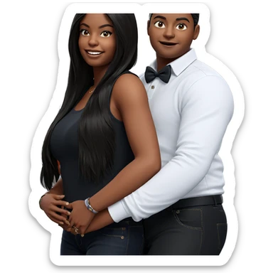 embracing in casual fashion sticker