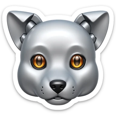 metallic dog sticker