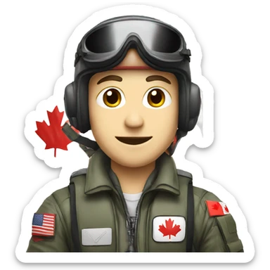 Fighter pilot with Canadian flag sticker