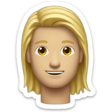 Surfer guy mi long blond hair sticker