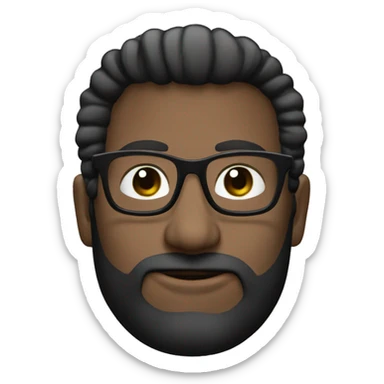 Blaca pelo largo negro y lentes sticker