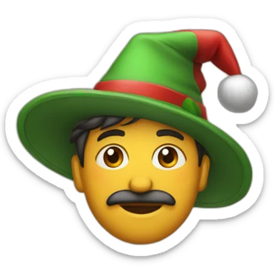 campesino con gorro de navidad sticker