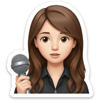 Singer Young woman – long hair, around 20s, holding microphone close sticker