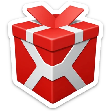 white x in red box sticker