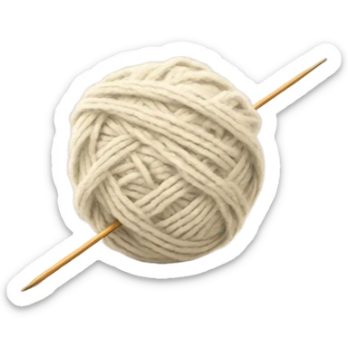 ball of yarn with two knitting needles sticker