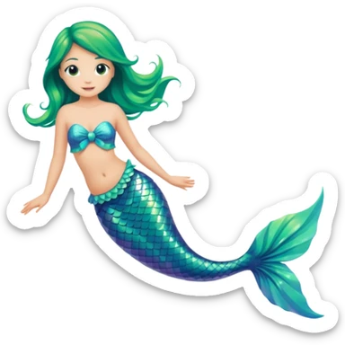 green aqua coloured siren mermaid tail end only sticker