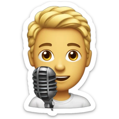 Podcaster with mic sticker