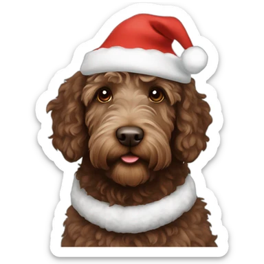 Christmas hat brown labradoodle sticker
